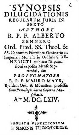 Synopsis Dilucidationis Regularum Juris In Sexto