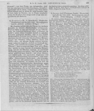 Rheinisches Taschenbuch. Auf das Jahr 1832. Hrsg. v. J. V. Adrian. Frankfurt am Main: Sauerländer [1831]