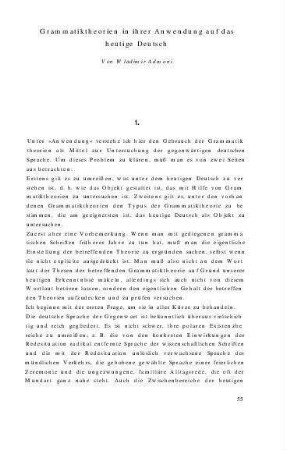 Grammatiktheorien in ihrer Anwendung auf das heutige Deutsch