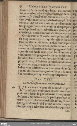 Cap. XVII. De modo applicandi medicamenta