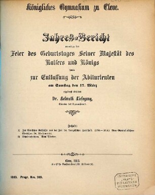 Zur Clevischen Geschichte aus der Zeit der französischen Herrschaft, [1]. 1794 - 1814