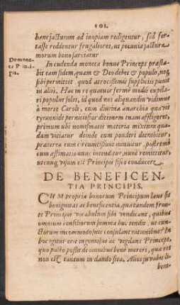 De Beneficentia Principis.