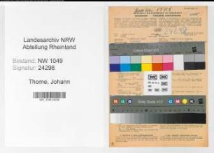 Entnazifizierung Johann Thome , geb. 20.02.1897 (Bahnwaerter)
