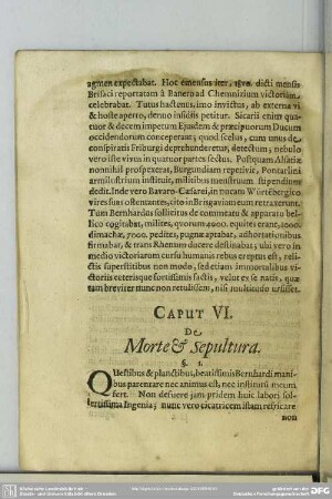 Caput VI. De Morte & Sepultura