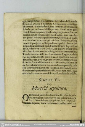 Caput VI. De Morte & Sepultura