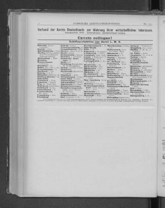 Verband der Aerzte Deutschlands zur Wahrung ihrer wirtschaftlichen Interessen.