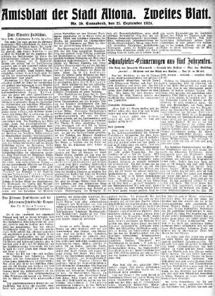 Nummer 39. Zweites Blatt. : Sonnabend, den 25. September 1926