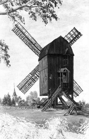Oschersleben-Kleinalsleben. Bockmühle, Baujahr 1830, Bild, Repro, Ausschnitt