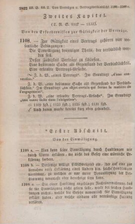 Zweites Kapitel. (L. R. S. 1107-1133). Von den Erfordernissen zur Gültigkeit der Verträge