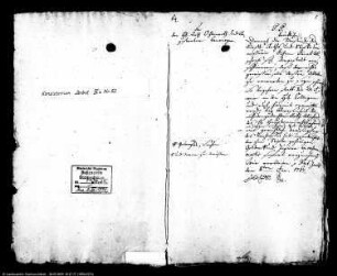 Die nach dem Tod des Stiftskommissars Ulisch in Sonderheit in Ansehung des Stifts St. Bartholomaei in Zerbst verfügte Versiegelung