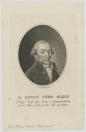 Bildnis des Ernst Ferd. Klein