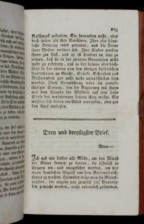 Drey und dreyßigster Brief. Wien