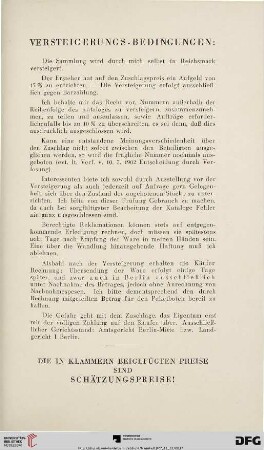 Versteigerungs-Bedingungen
