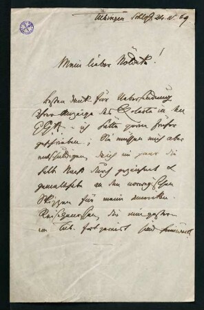 Brief vom 24. April 1869