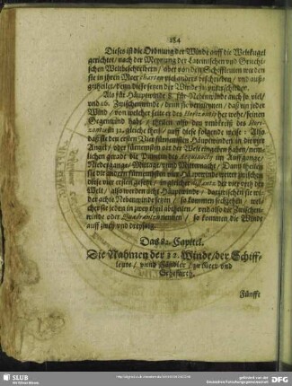 Das 82. Capitel. Die Nahmen der 32 Winde, der Schiffleute, unnd Händler, zu Meer und Sehefarth