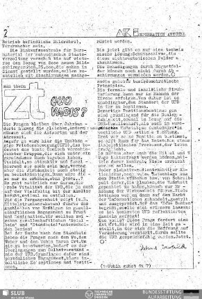 Quo Vadis? : zum Thema