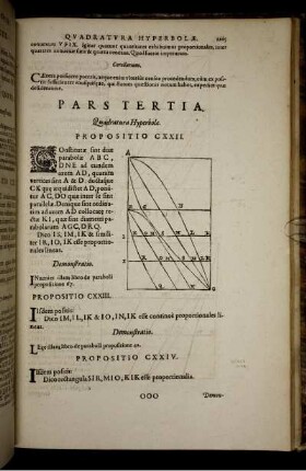 Pars tertia. Quadratura Hyperbolae.