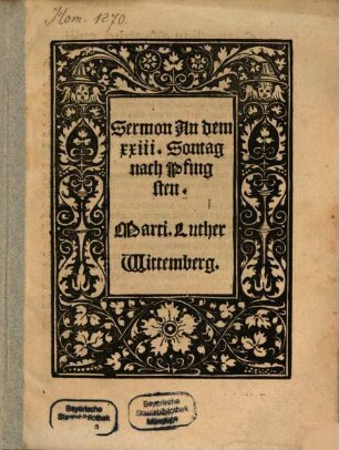 Sermon An dem xxiii. Sontag nach Pfingsten