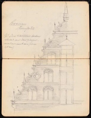 Skizzenbuch: Norddeutschland: Bremen. Giebelansicht Kornhaus