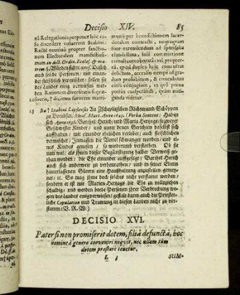 Decisio XVI. - Decisio XX.