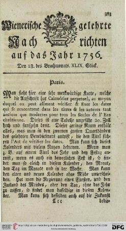 Den 18. des Brachmonats. XLIX. Stück