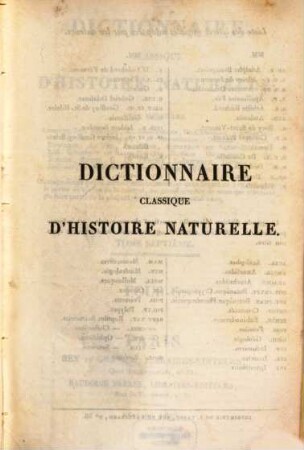Dictionnaire classique d'histoire naturelle, 7. Four - G