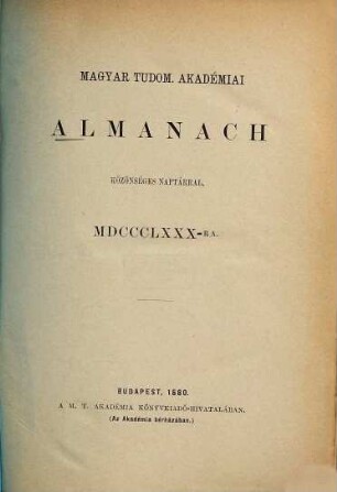 Almanach. 1880