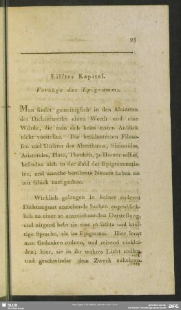 Eilftes Kapitel. Vorzüge des Epigramms