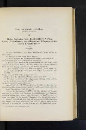 Erste medicinische Abtheilung.