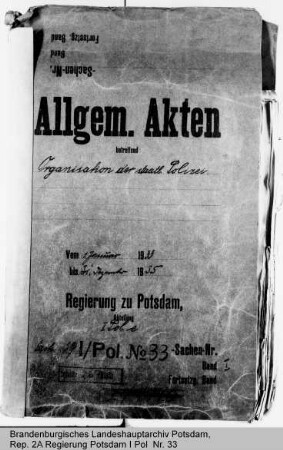 Organisation der staatlichen Polizei. Allgemeines