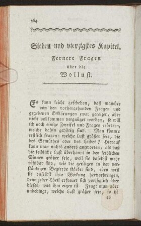 Sieben und vierzigstes Kapitel. Fernere Fragen über die Wollust.