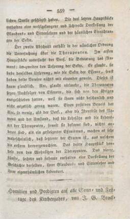 559-565 [Rezension] Brockelmann, Johann Heinrich, Homilien und Predigten auf alle Sonn- und Festtage des Kirchenjahrs