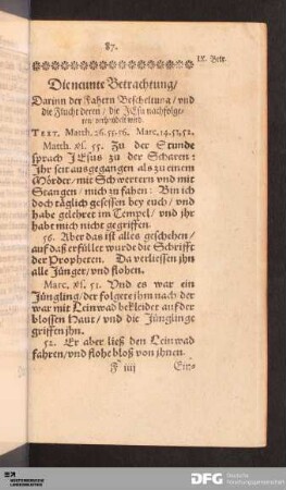 Die neunte Betrachtung [...].
