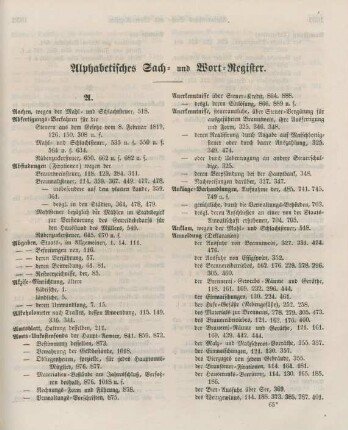 Alphabetisches Sach- und Wort-Register.