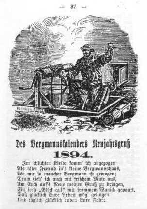 Des Bergmannskalenders Neujahrsgruß