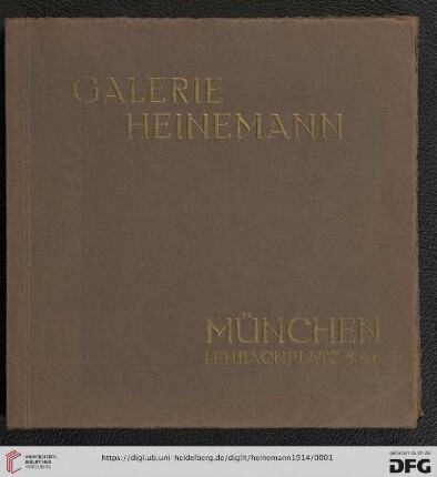 Galerie Heinemann, München : permanente Ausstellung von Werken erstklassiger deutscher, französischer, altenglischer und altspanischer Meister