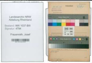 Entnazifizierung Josef Frauenrath , geb. 05.04.1911 (Mechaniker)