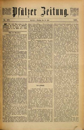 Pfälzer Zeitung. 1885, [2] = Juli - Dez