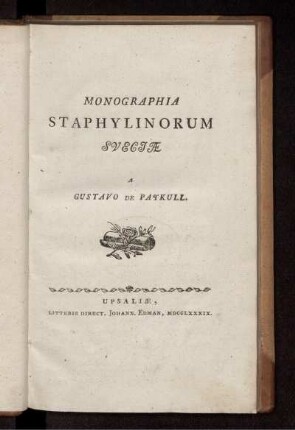 Monographia Staphylinorum Sueciae