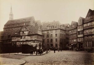 "Spenshörn, Pickhuben vom Brook aus gesehen" aus der Mappe "Hamburg 1883. Aufnahmen der niederzulegenden Stadttheile“