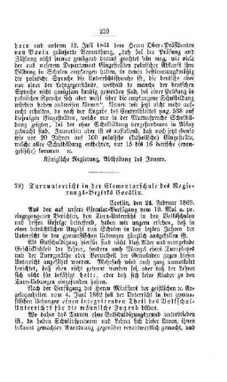 Turnunterricht in der Elementarschule des Regierungs-Bezirks Coeslin : [V. Elementarschulwesen]