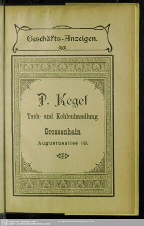 Anzeigen : Geschäfts-Anzeigen
