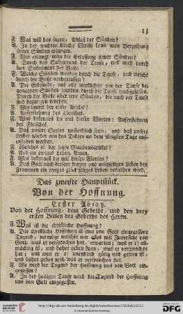 Das zweyte Hauptstueck: Von der Hoffnung