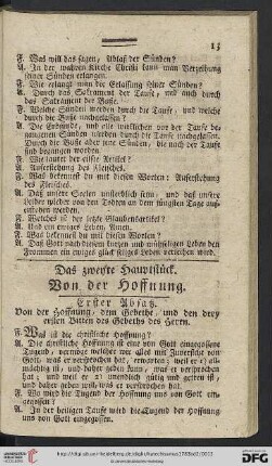 Das zweyte Hauptstueck: Von der Hoffnung