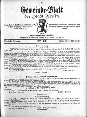 1919,13: Nr. 13, 30. März 1919