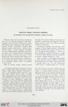 11: Nieznany obraz Mateusza Kossiora : (Ze studiów nad malarstwem polskim z końca XVI wieku)