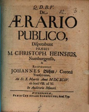 De aerario publico