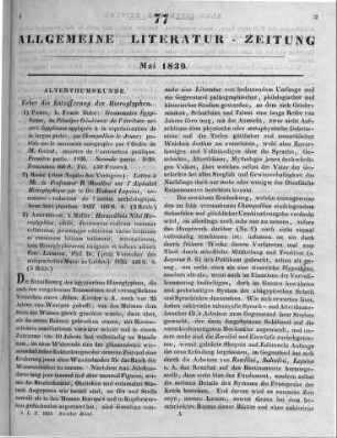1839: Allgemeine Literatur-Zeitung