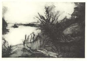 Elbe mit Schleppkahn