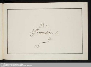 De la Planimetrie